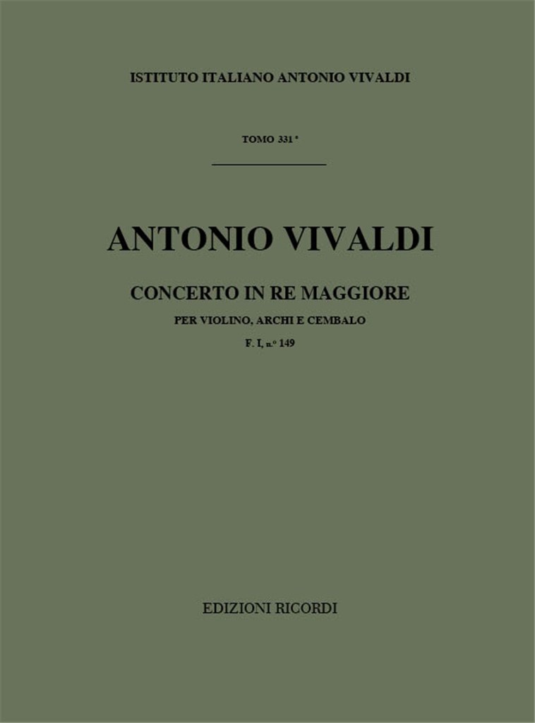 Concerti Per Vl., Archi E B.C.: In Re Rv 205